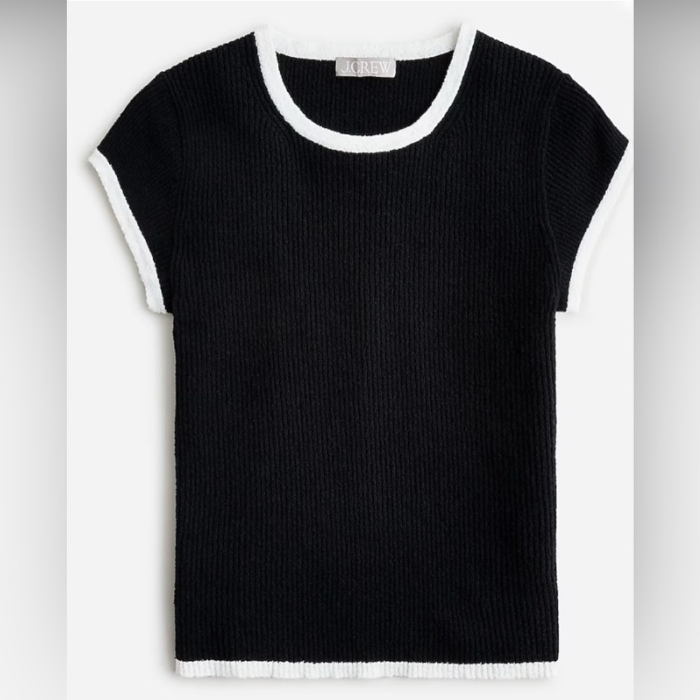 J.Crew Cropped Sweater Cap-Sleeve T-Shirt, New Without Tags